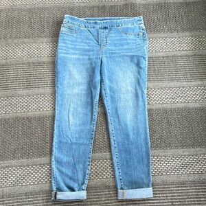 Chico’s - blue and white pinstripe jeggings - Chico’s size 2.5  14/16